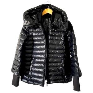 Calvin Klein Down Puffer Jacket Hooded Black Winter Coat Womens XS / Small